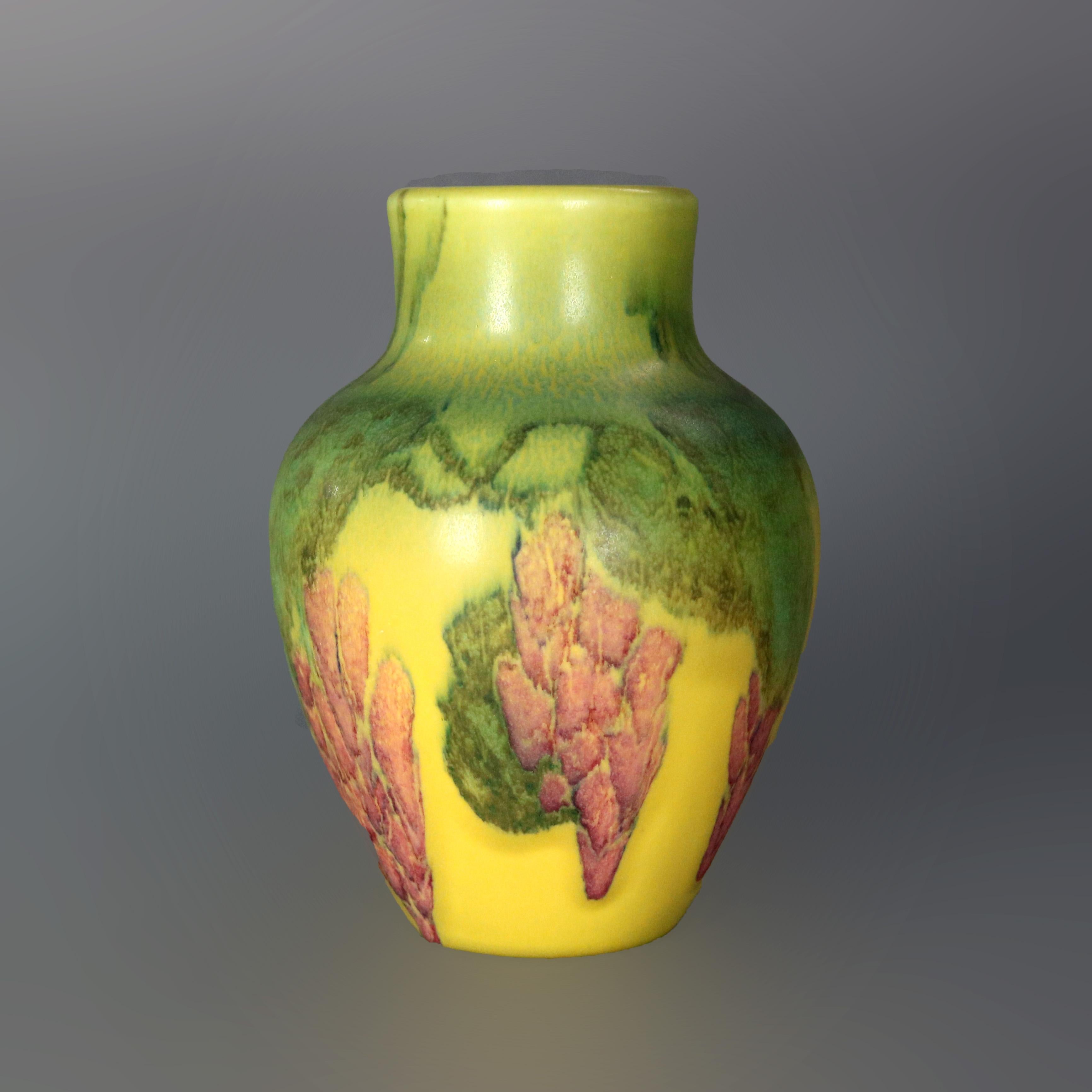 American  Antique Arts & Crafts Rookwood Art Pottery Abstract Vase Matte Glaze, 1928