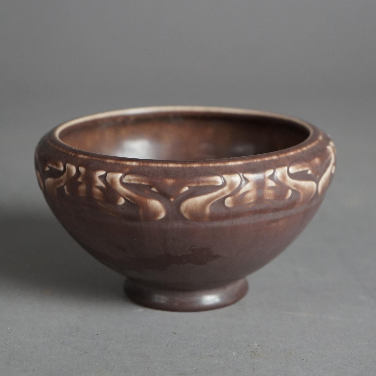 20th Century  Antique Arts & Crafts Rookwood Art Pottery Bowl Dated 1921 For Sale