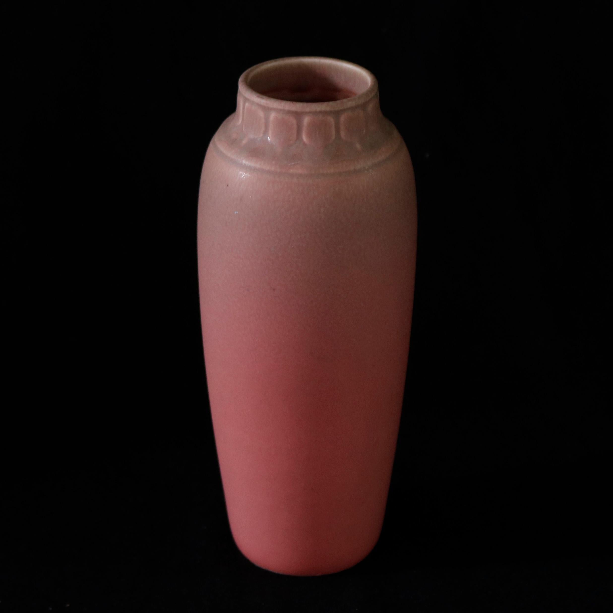 North American Antique Arts & Crafts Rookwood Art Pottery Matte Glaze Vase, 1926