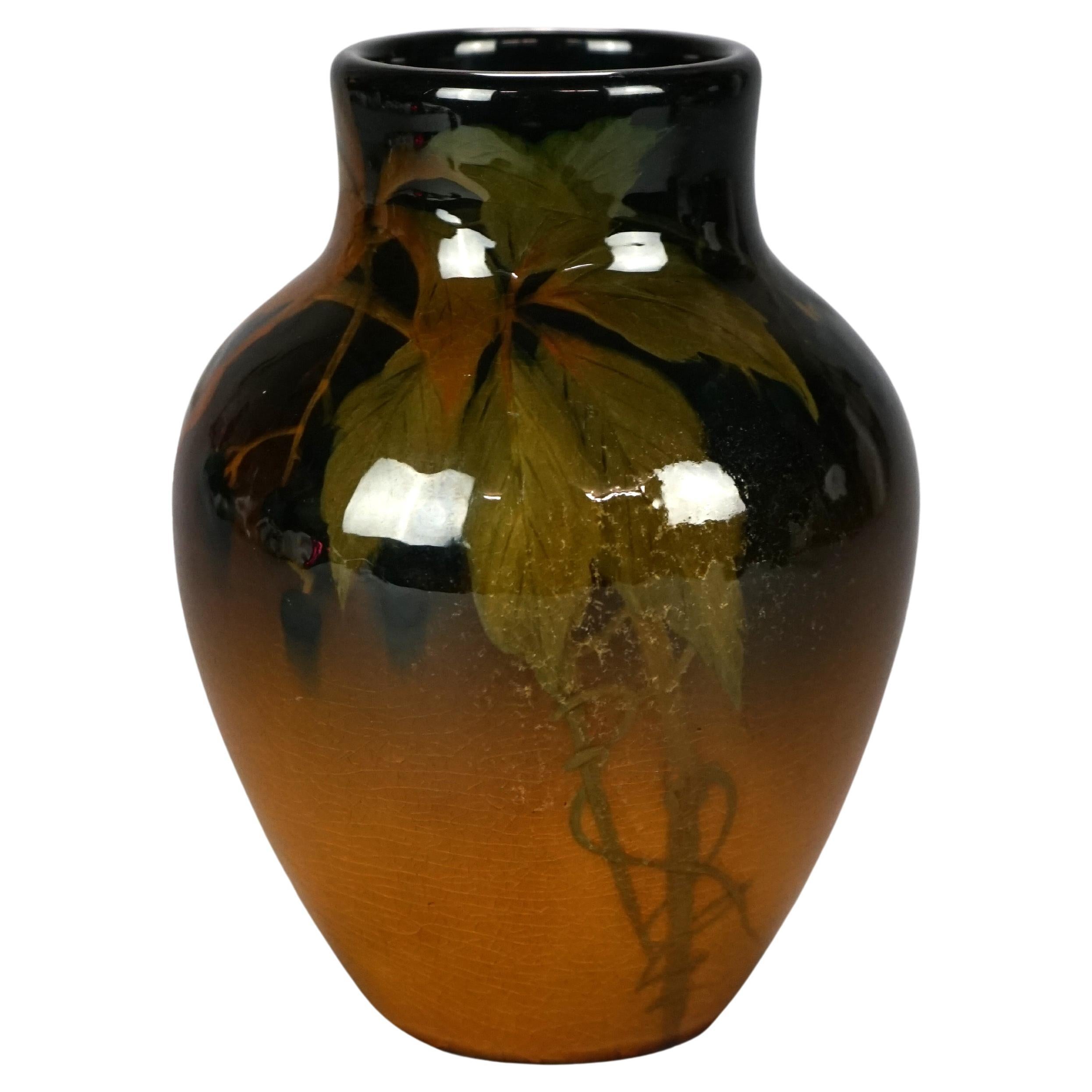 Pair of Rookwood Pottery Vases by E.T. Hurley 6806, Hand Painted