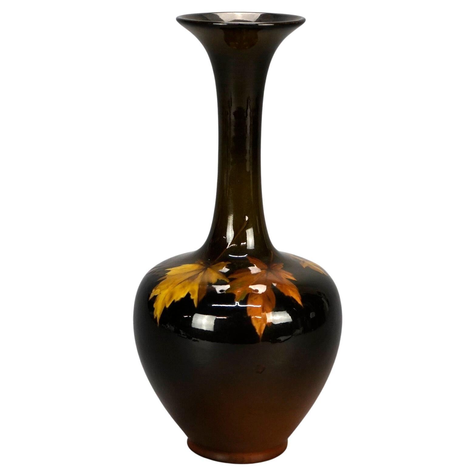 Antique Arts & Crafts Rookwood Art Pottery Vase, Fall Maple Leaves, c1930