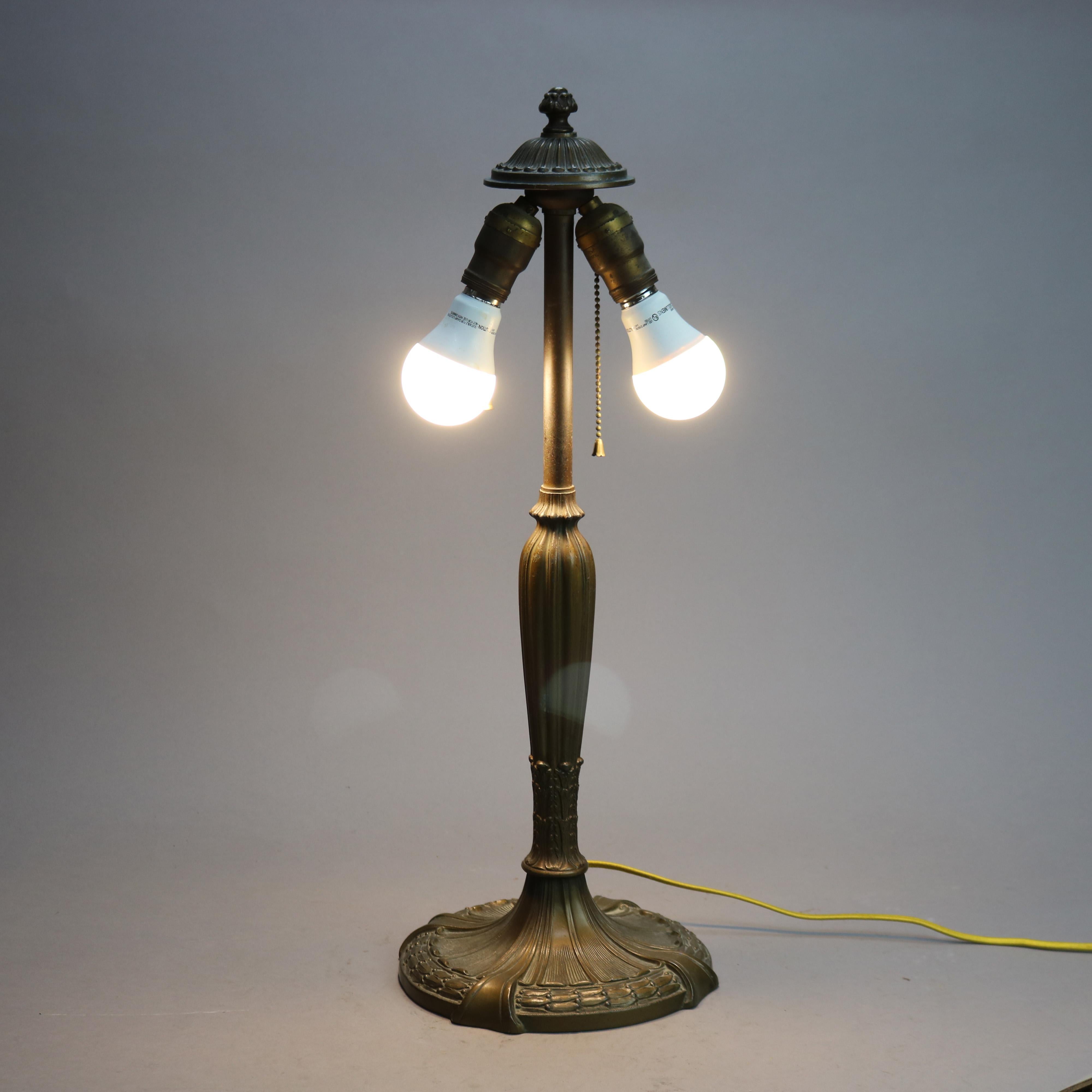 Antique Arts & Crafts Royal Art Glass Co. Slag Glass Lamp, c1920 1