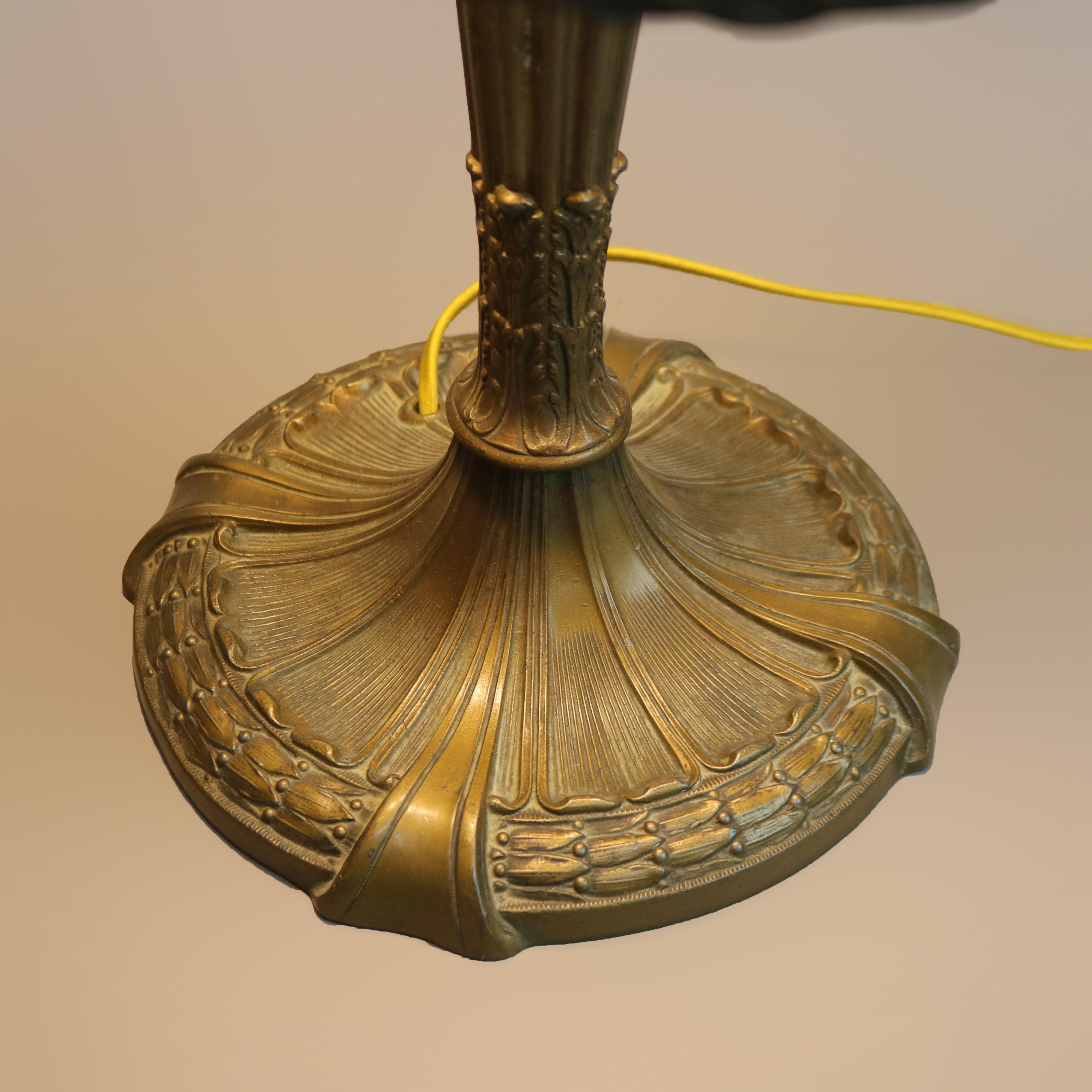 Antique Arts & Crafts Royal Art Glass Co. Slag Glass Lamp, c1920 2