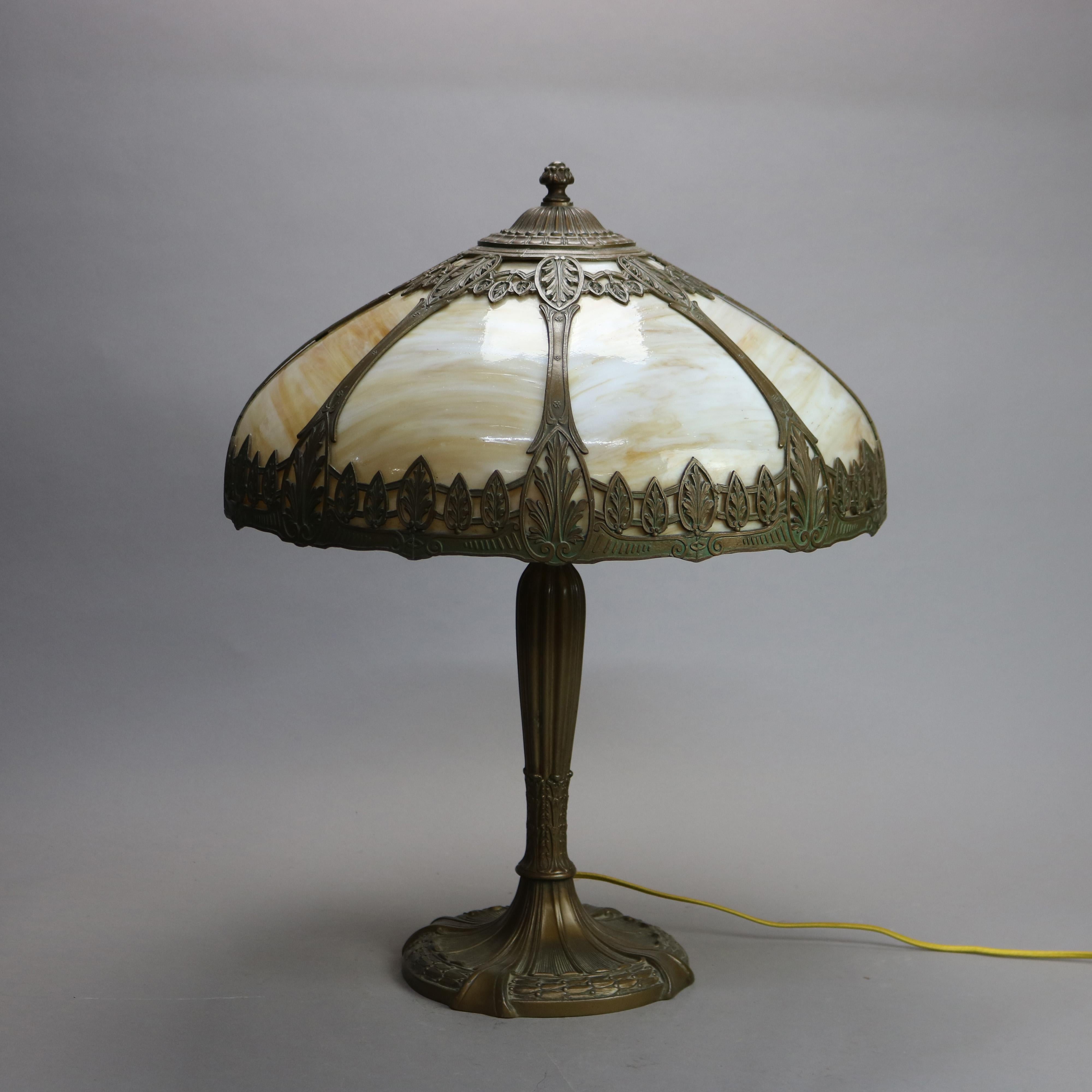 slag glass lamp makers mark