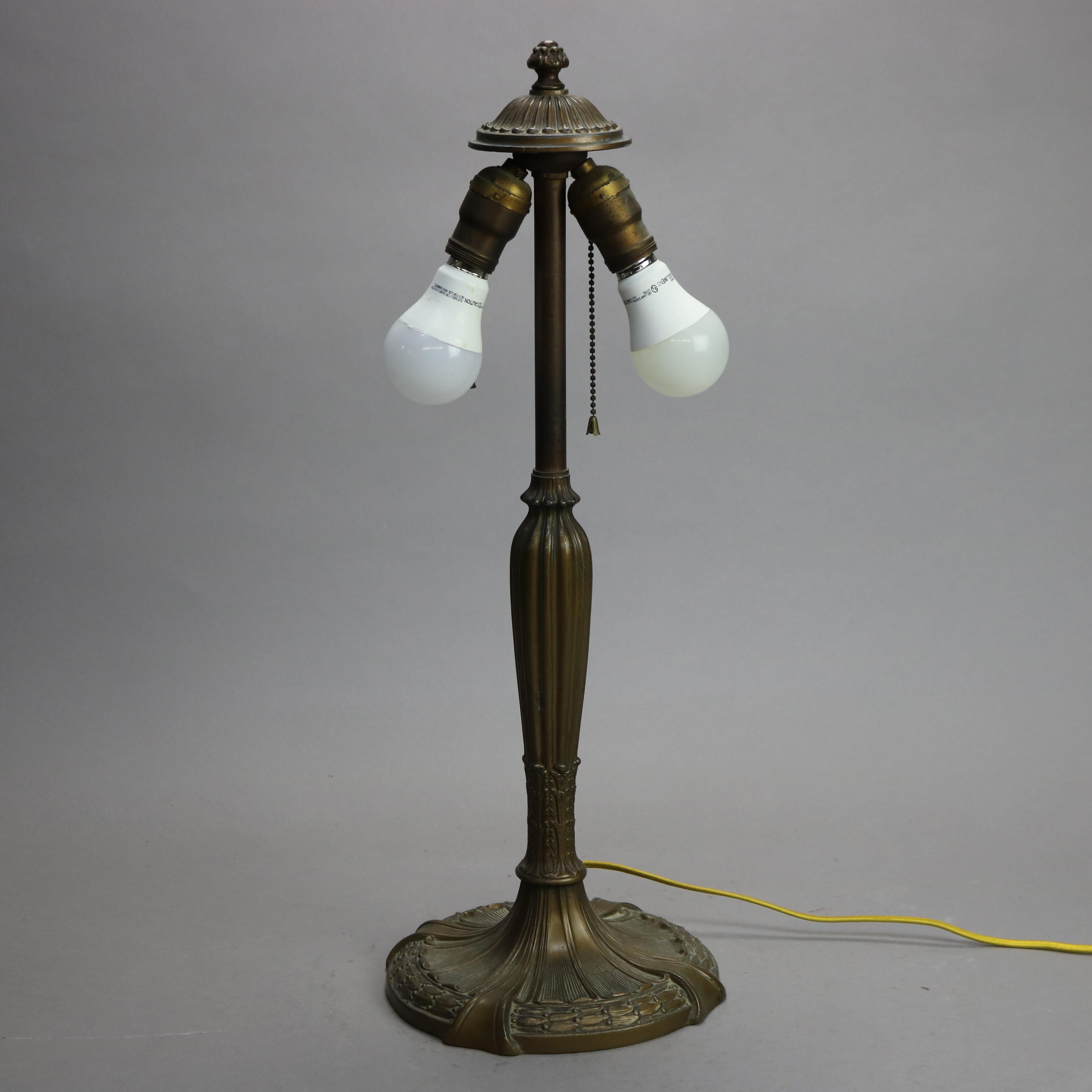 20th Century Antique Arts & Crafts Royal Art Glass Co. Slag Glass Lamp, c1920