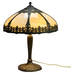 Antique Arts & Crafts Royal Art Glass Co. Slag Glass Lamp, c1920