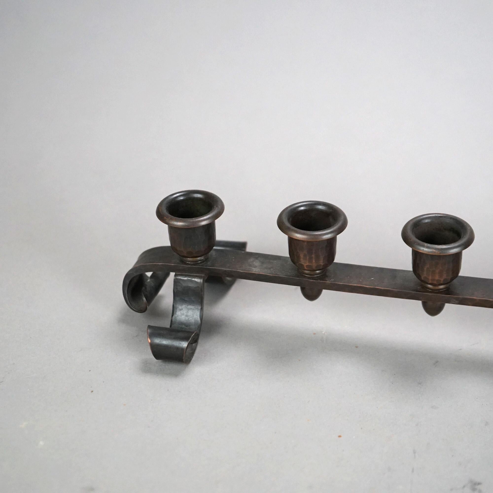 Arts and Crafts Antique Arts & Crafts Roycroft Eight-Light Copper Candelabra Model 438 C1920