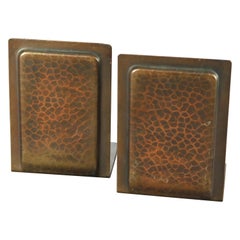 Antique Arts & Crafts Roycroft Hammered Copper Bookends circa 1910