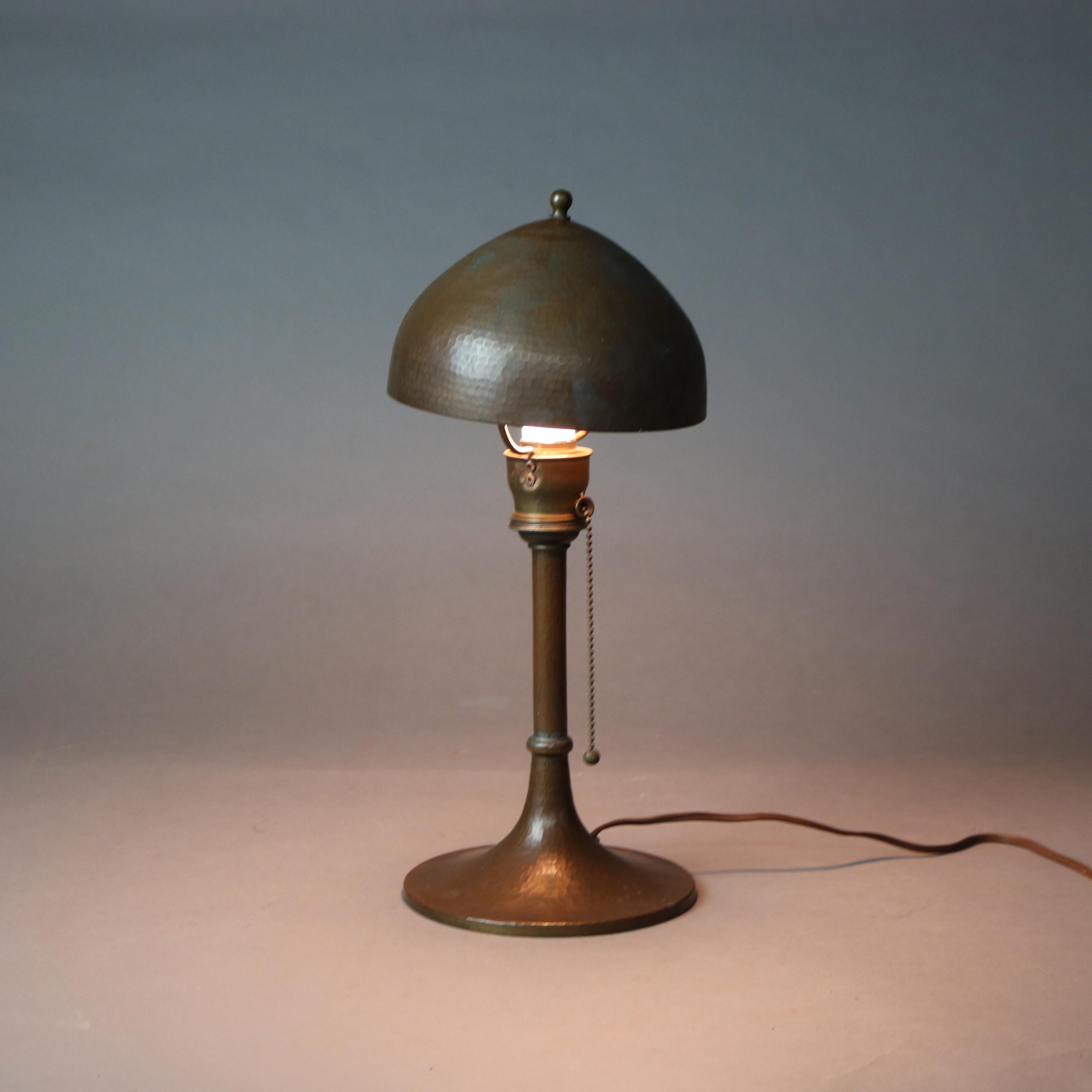 Antique Arts & Crafts Roycroft Hammered Copper Table Lamp with Seal C1910

Measures - 6 1/2