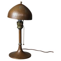 Antique Arts & Crafts Roycroft Hammered Copper Table Lamp with Seal C1910