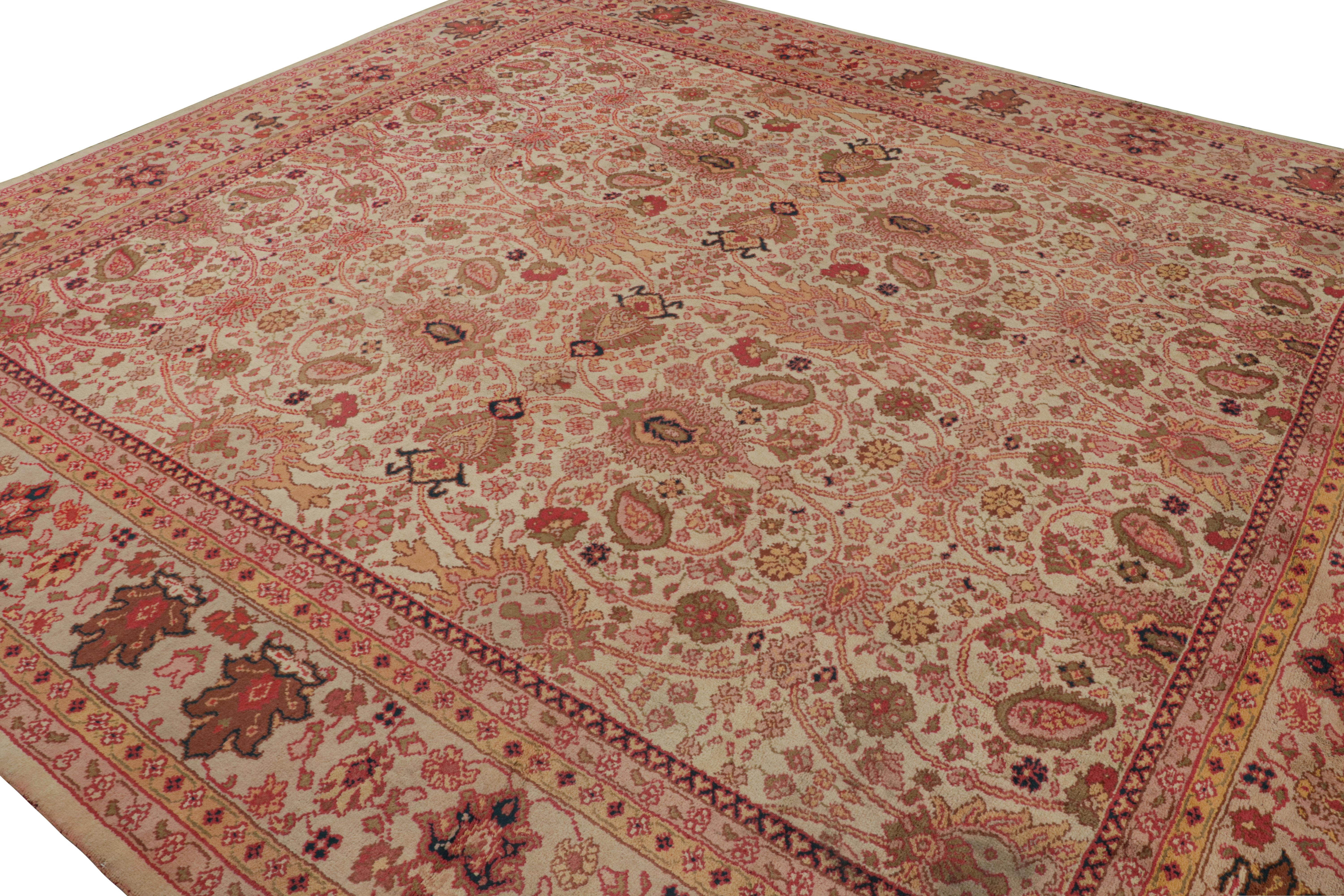 Hand-knotted in wool circa 1910-1920, an antique 11x13 arts & crafts rug - latest to join our European rug collection.

On the Design:

Likely to be English by origin, this antique arts and crafts rug enjoys a very elegant aesthetic appeal. Keen