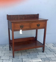 ANTIQUE circa Early 1900s   Arts & Crafts Serving Table by "Hardin" Stickley era