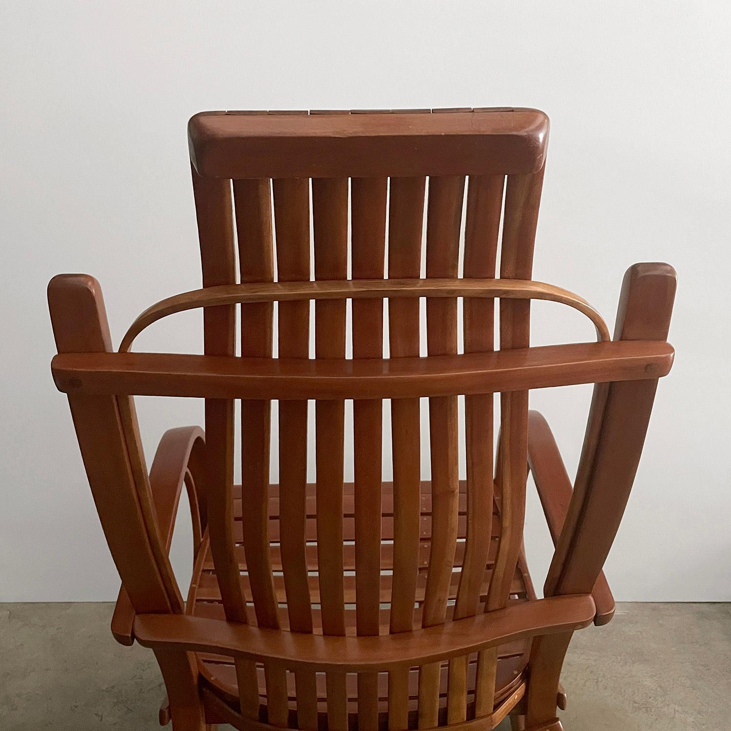 Antique Arts & Crafts Slatted Bentwood Rocking Chair  For Sale 8