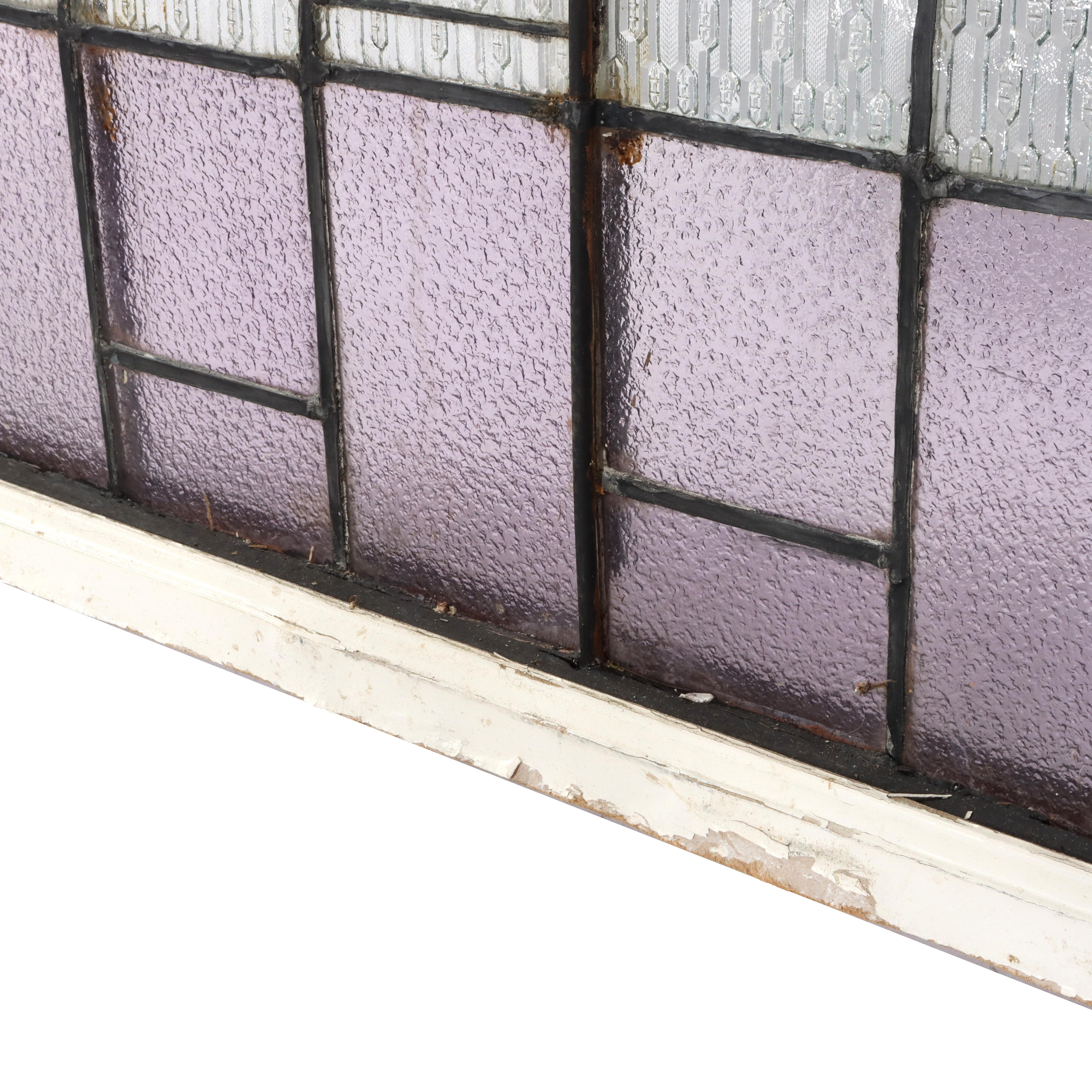 20th Century Antique Arts & Crafts Stained Leaded Glass Scenic & Foliate Window c1920 For Sale