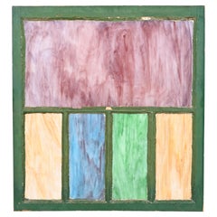Antique Arts & Crafts Stained Slag Glass Window, Circa 1900