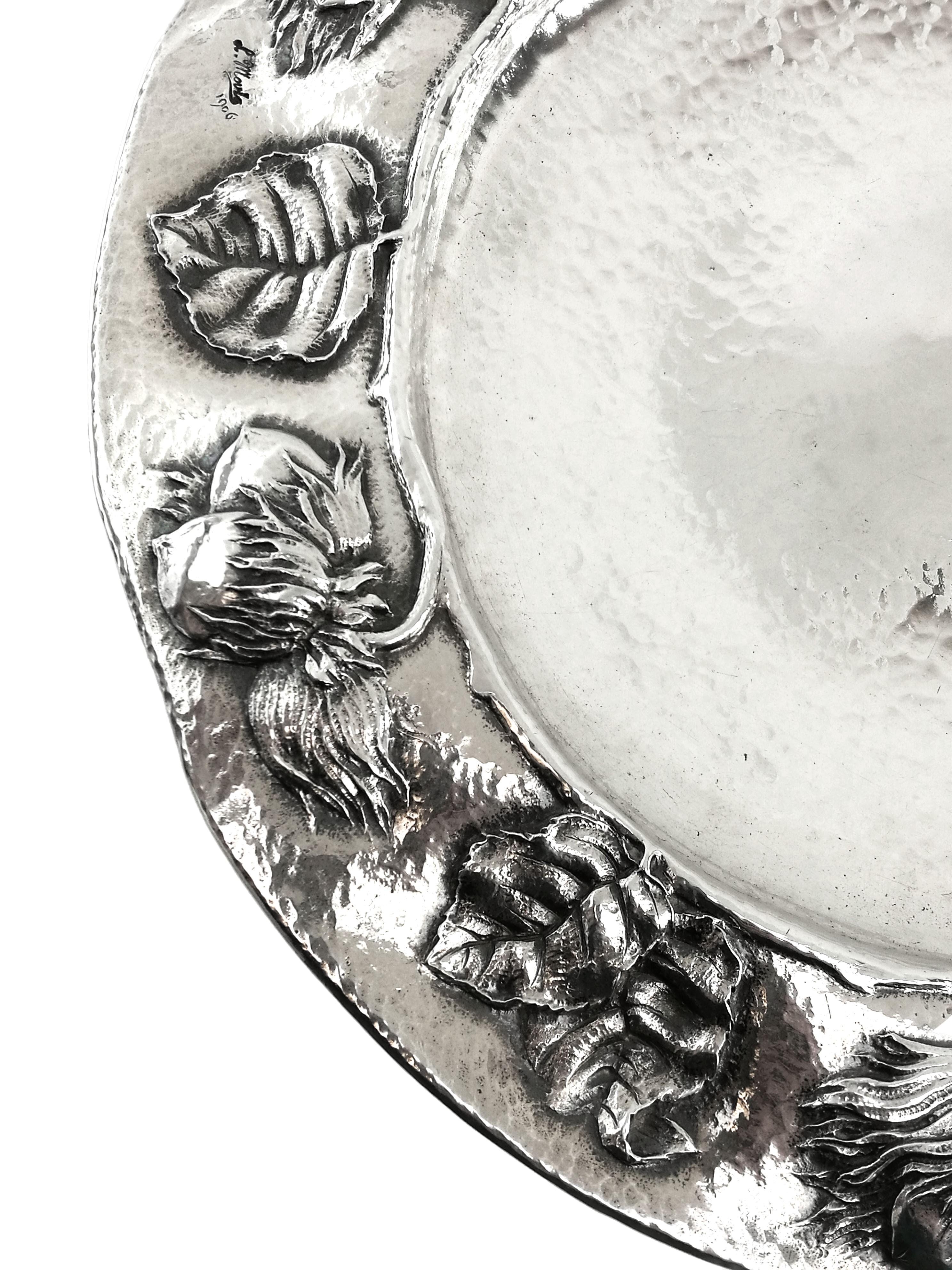 Arts and Crafts Antique Arts & Crafts Sterling Silver Dish / Tazza / Comport, London, 1905