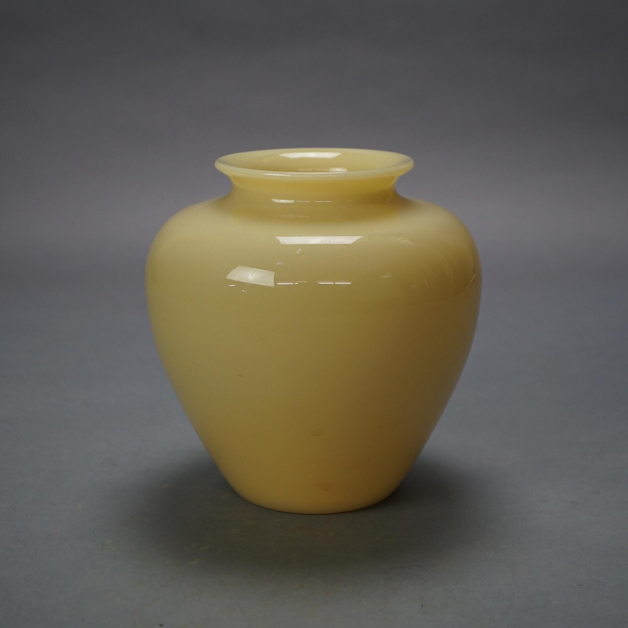 Antique Arts & Crafts Steuben Art Glass Ivory Vase with Original Label C1920

Measures - 8