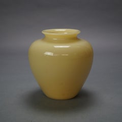 Antique Arts & Crafts Steuben Art Glass Ivory Vase with Original Label C1920