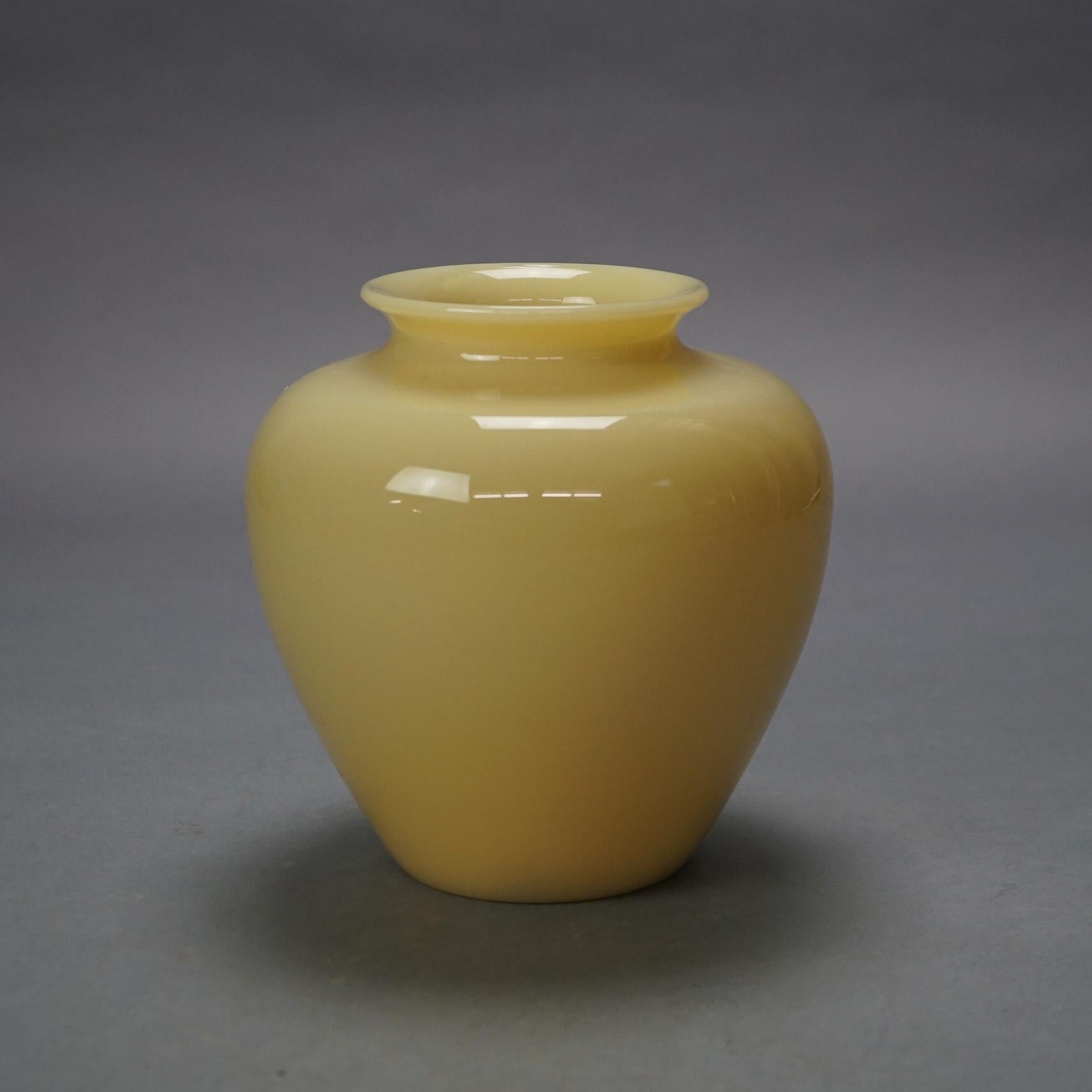 Arts and Crafts Antique Arts & Crafts Steuben Art Glass Ivory Vase with Original Label C1920 For Sale