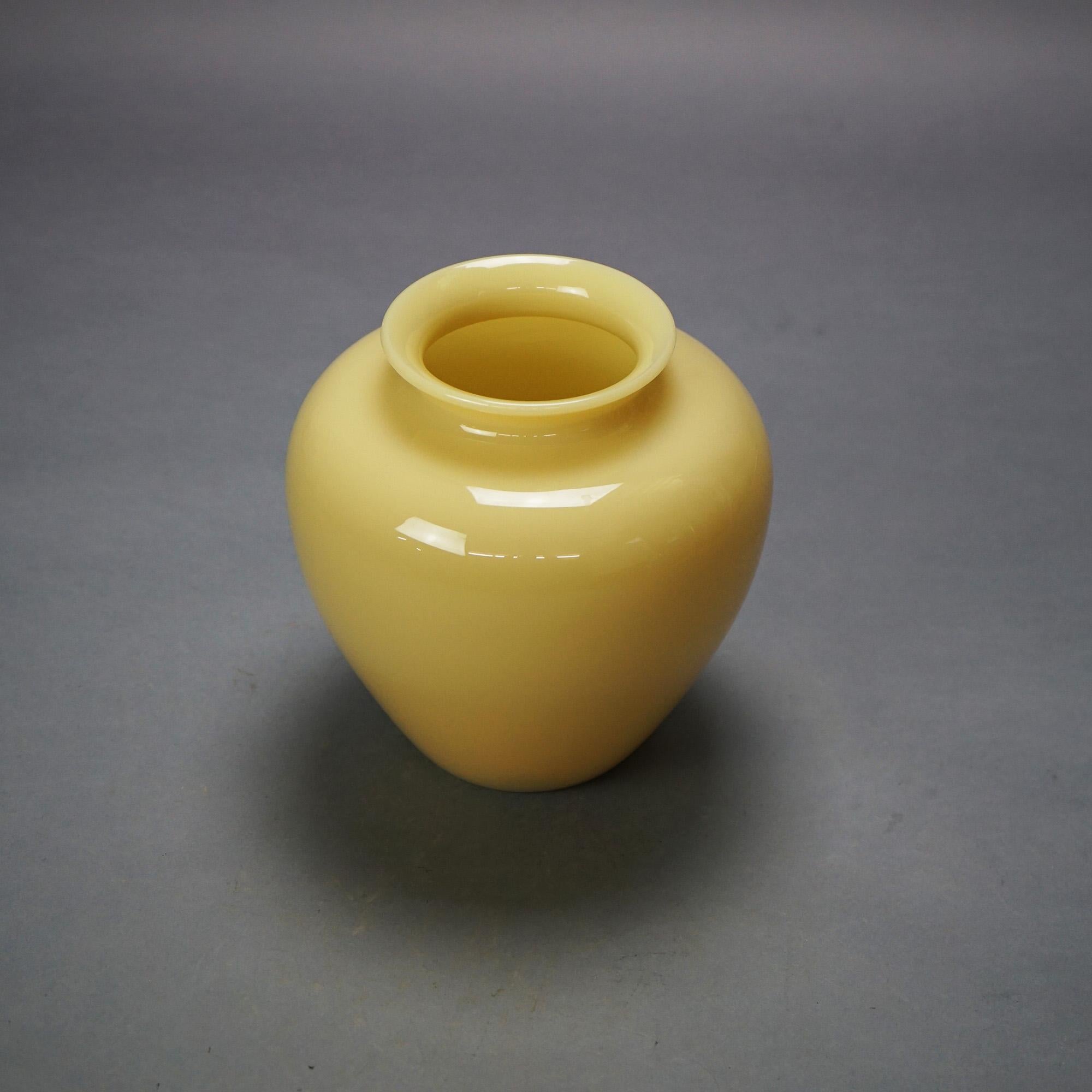 20th Century Antique Arts & Crafts Steuben Art Glass Ivory Vase with Original Label C1920 For Sale