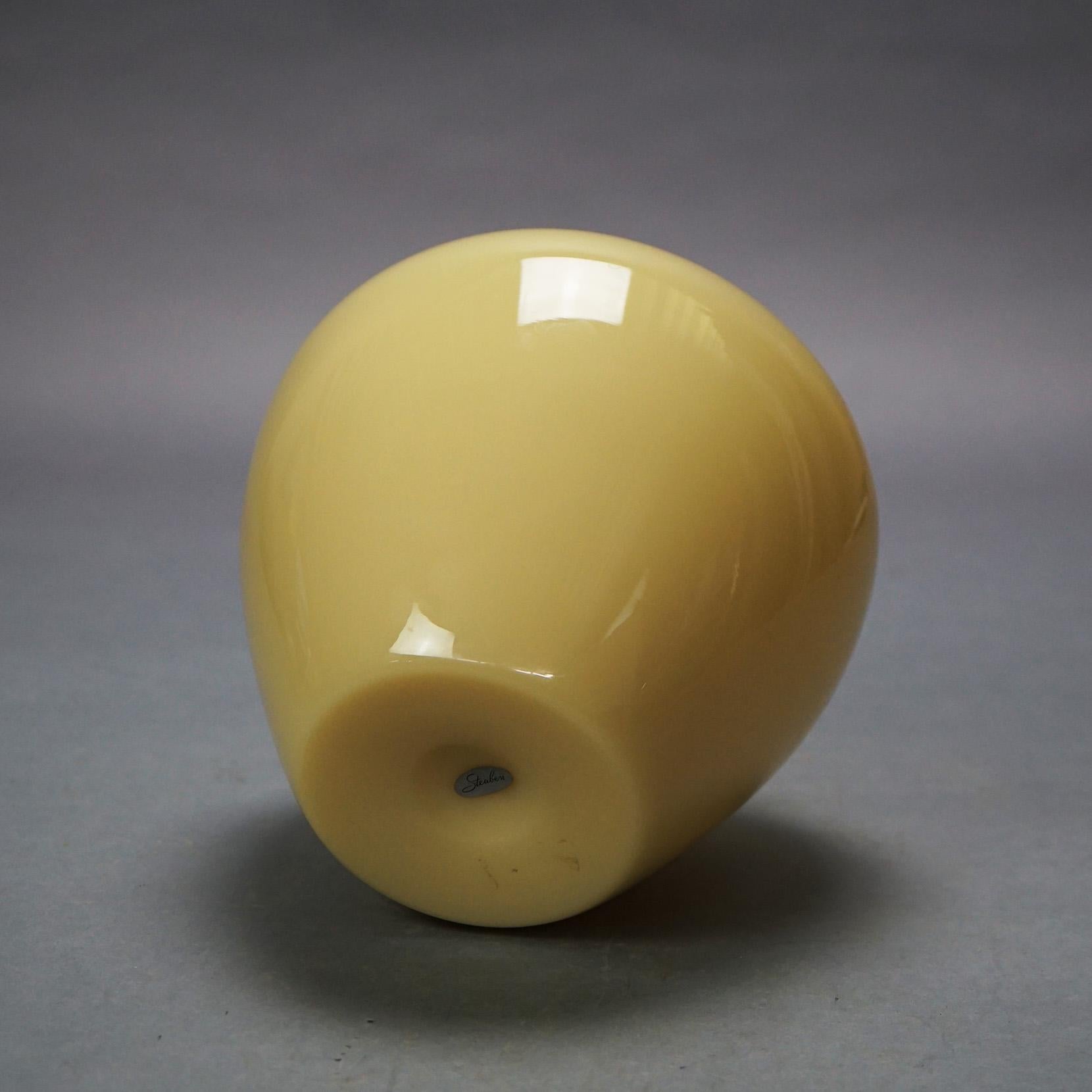 Antique Arts & Crafts Steuben Art Glass Ivory Vase with Original Label C1920 For Sale 1