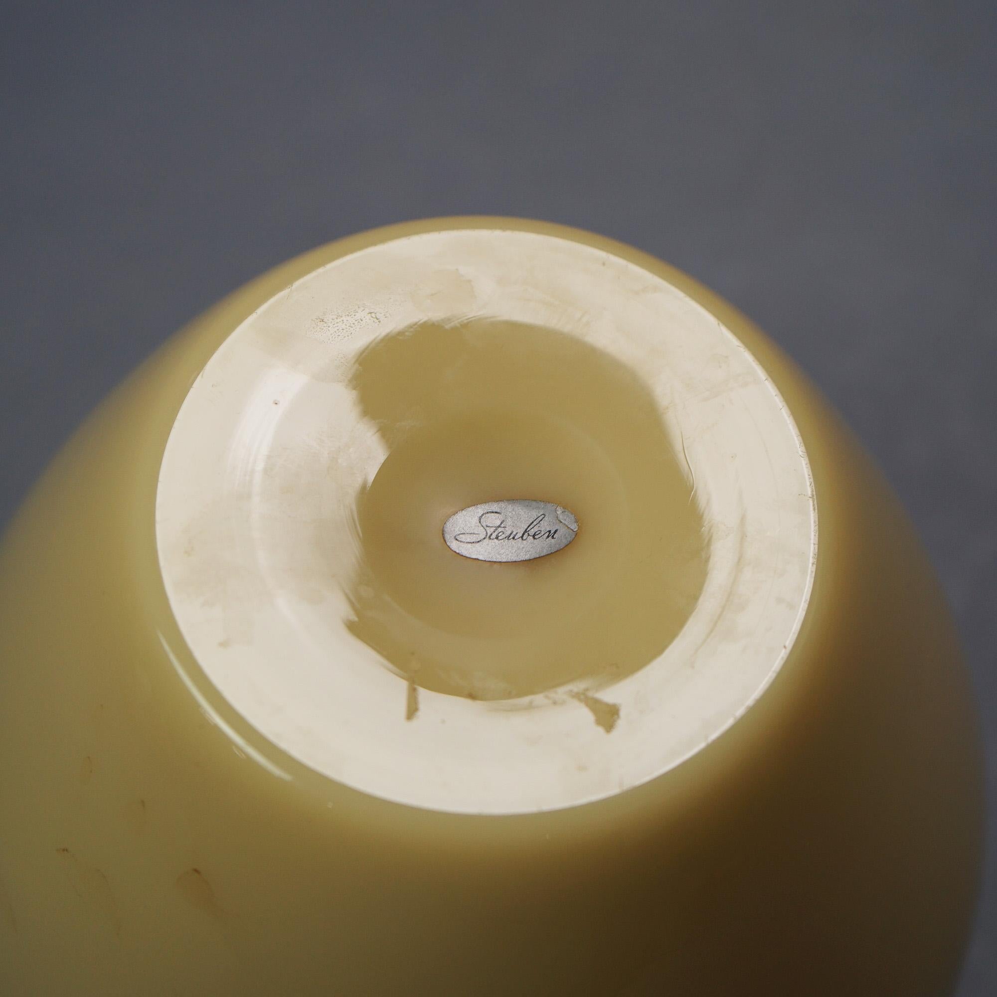 Antique Arts & Crafts Steuben Art Glass Ivory Vase with Original Label C1920 For Sale 2