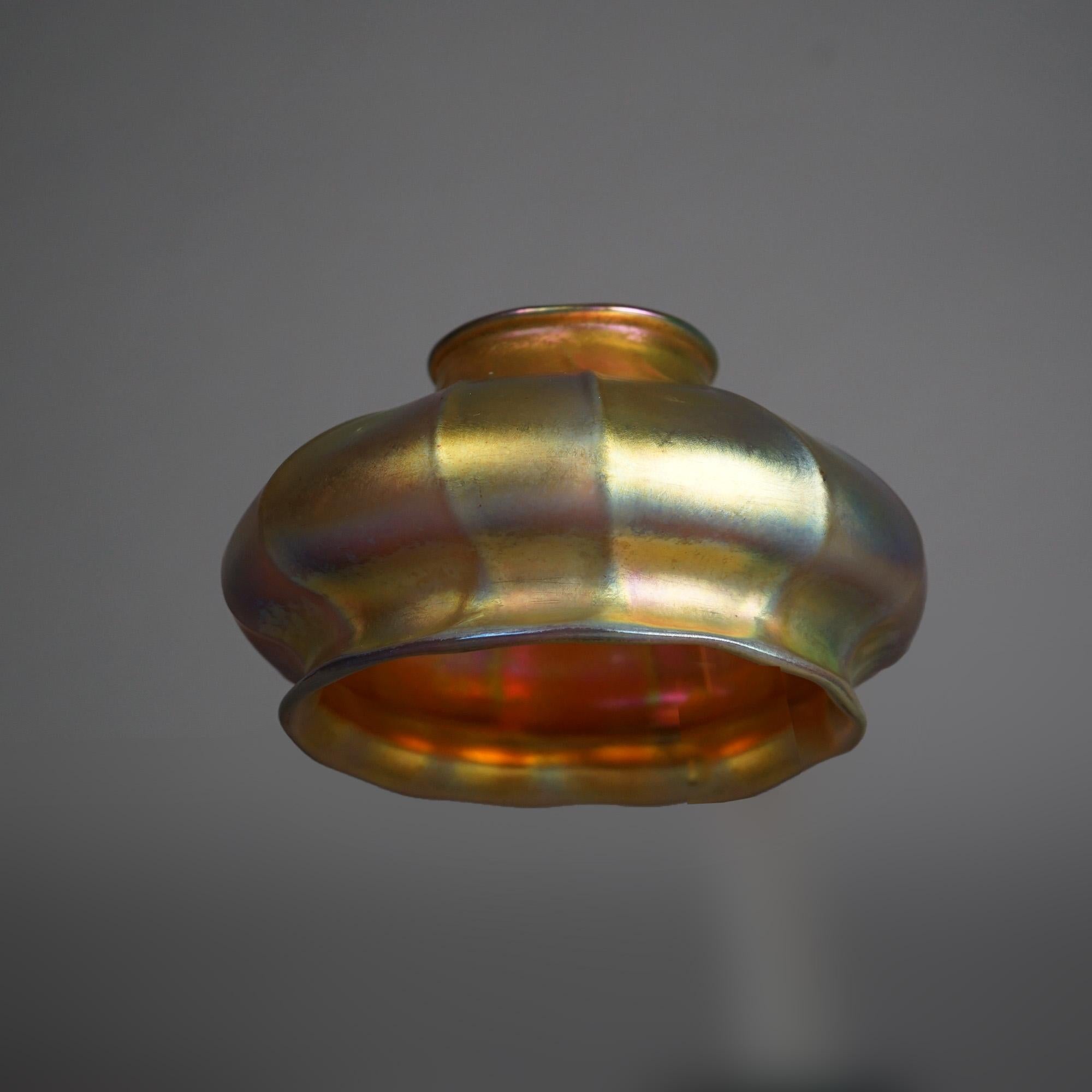 American Antique Arts & Crafts Steuben Art Glass Oversized Aurene Lamp Shade Circa 1920