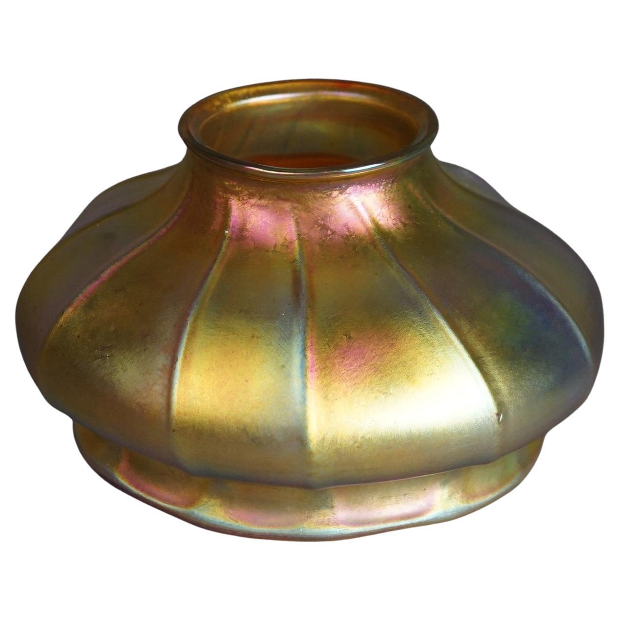 Antique Arts & Crafts Steuben Art Glass Oversized Aurene Lamp Shade Circa 1920