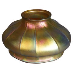 Antique Arts & Crafts Steuben Art Glass Oversized Aurene Lamp Shade Circa 1920