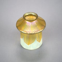 Antique Arts & Crafts Steuben Art Glass Pulled Feather Shade, Circa 1920