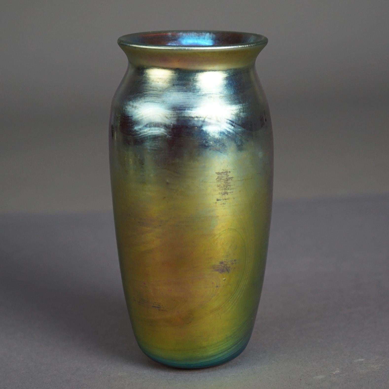 American Antique Arts & Crafts Steuben Gold Aurene Art Glass Vase C1920
