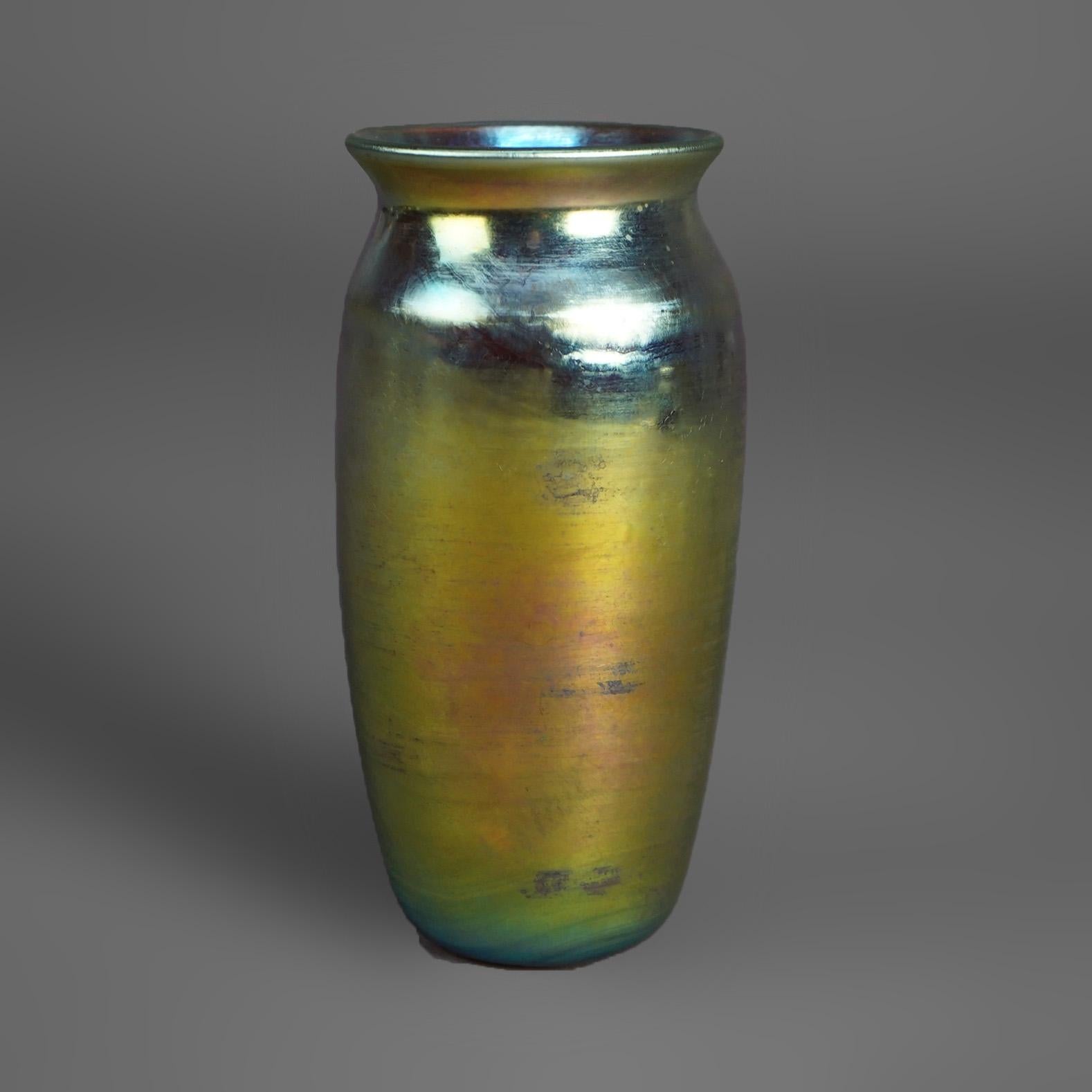 20th Century Antique Arts & Crafts Steuben Gold Aurene Art Glass Vase C1920