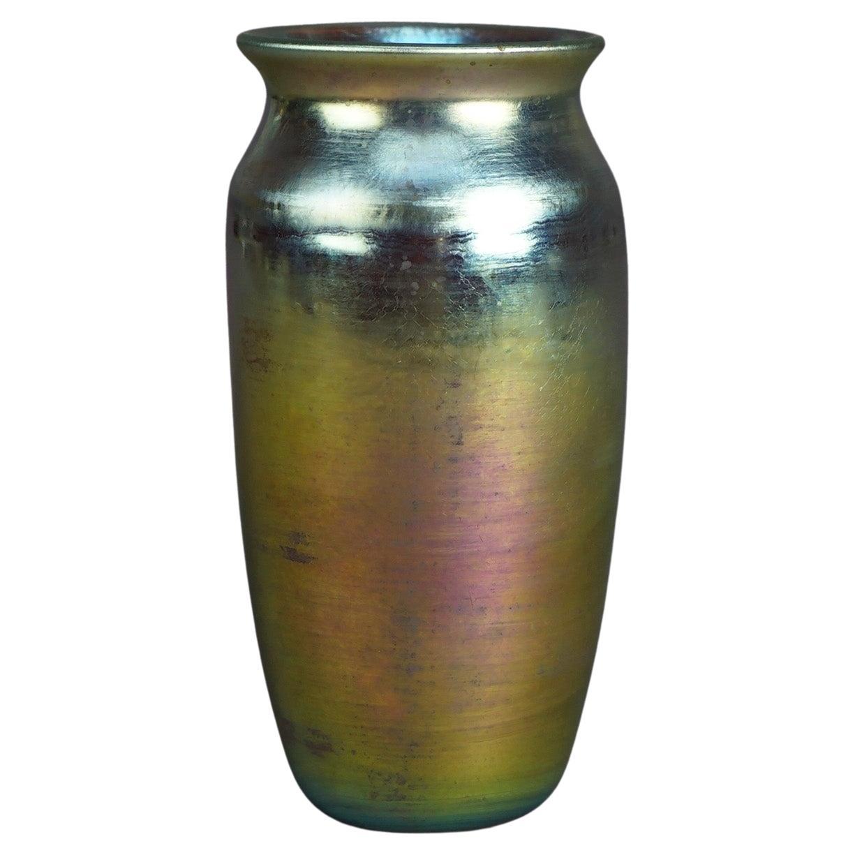 Antique Arts & Crafts Steuben Gold Aurene Art Glass Vase C1920