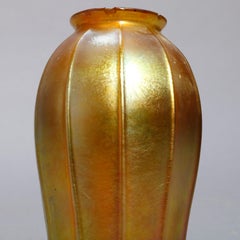 Antique Arts & Crafts Steuben Gold Aurene Tulip Art Glass Lamp Shade, circa 1920