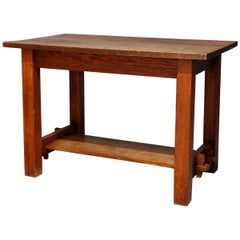 Vintage Arts & Crafts Stickley Bros. School Mission Oak Library Table circa 1910