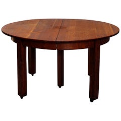 Used Arts & Crafts L&JG Stickley Cat #718 Oak Dining Table, Circa 1910