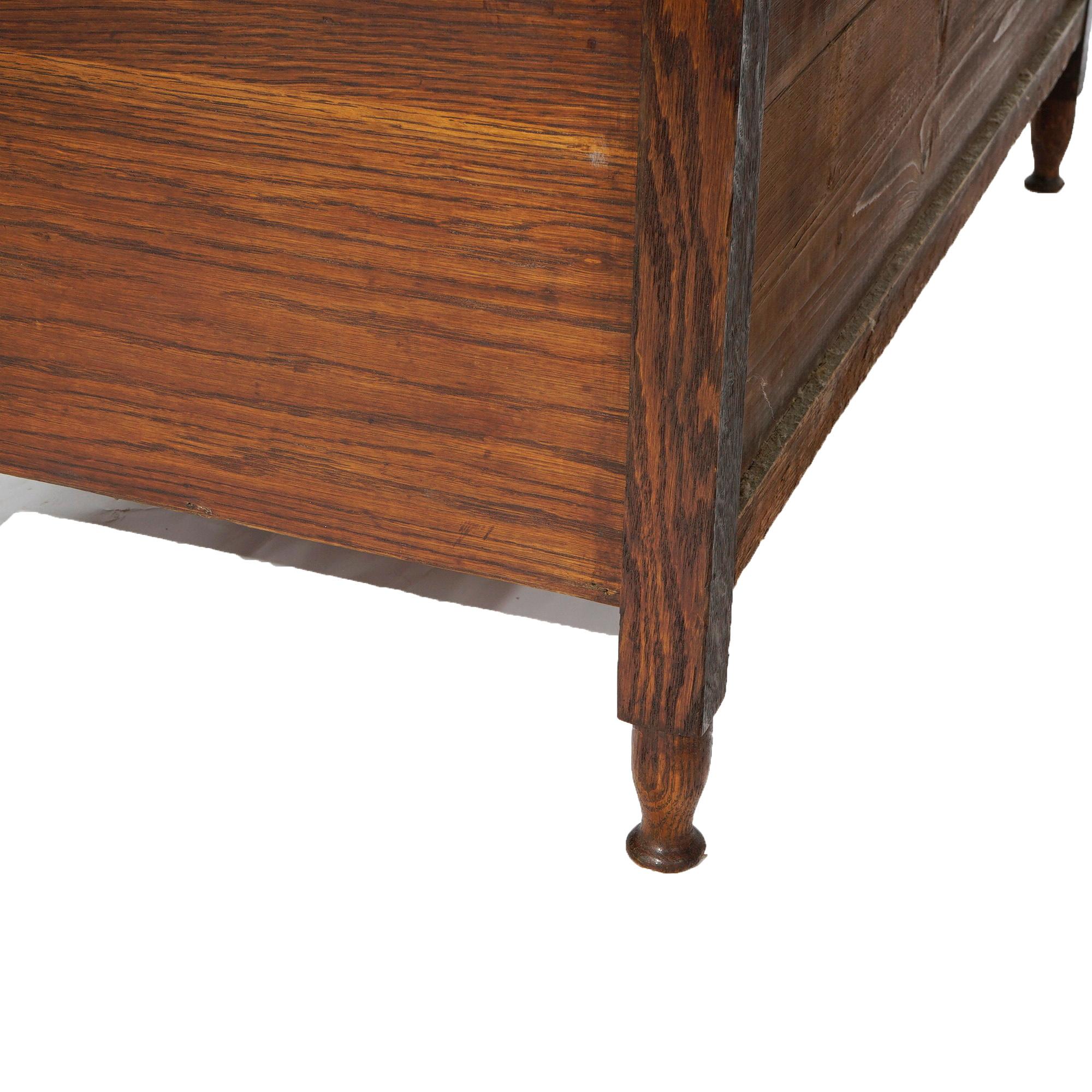 Antique Arts & Crafts Stickley School Mission Cutout Oak Mirrored Dresser C1910 11