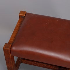 Antique Arts & Crafts Stickley School Mission Oak Footstool, circa 1910