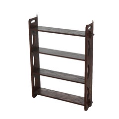 Antique Arts & Crafts Stickley School Mission Oak Hanging Curio Shelf C1910