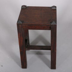 Antique Arts & Crafts Stickley School Mission Oak Plant Stand, circa 1910