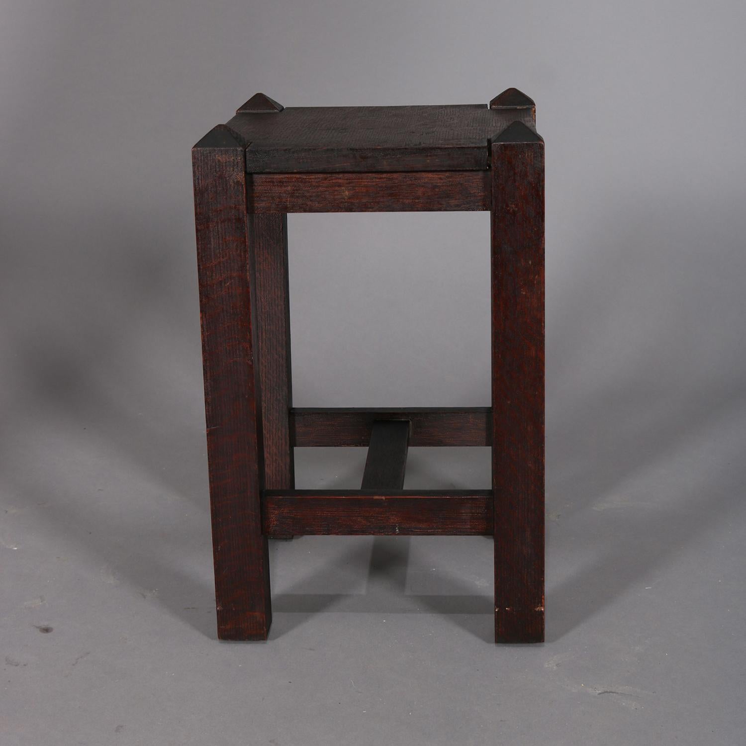 antique mission oak plant stand