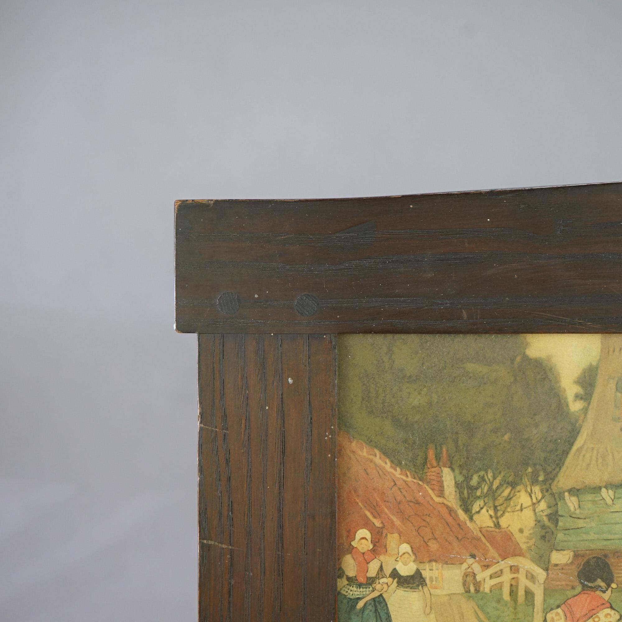 Antique Arts & Crafts Stickley School Oak Art or Picture Frame Circa 1910 For Sale 1