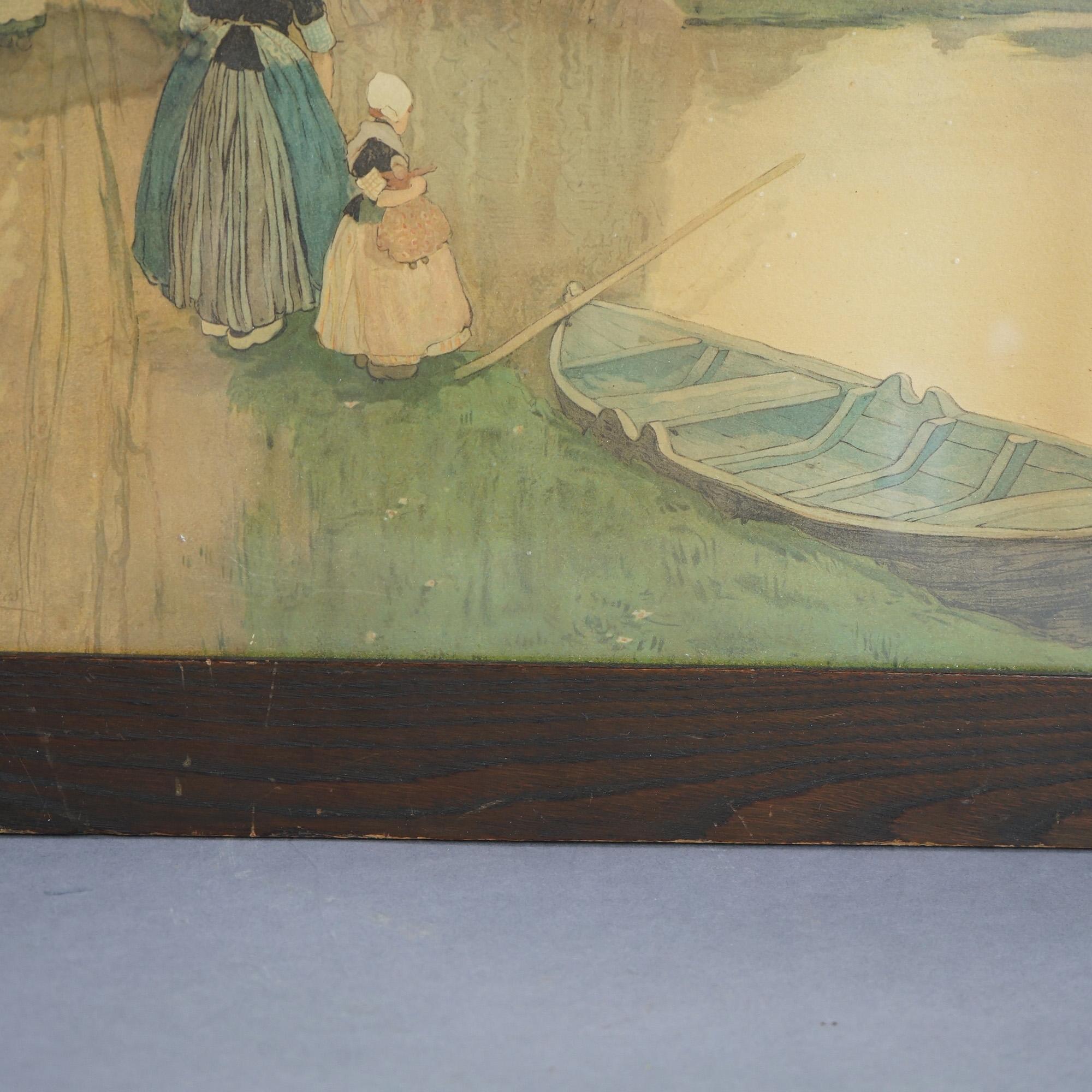 Antiker Arts and Crafts Stickley School Kunst- oder Bilderrahmen aus Eichenholz, um 1910 im Angebot 4