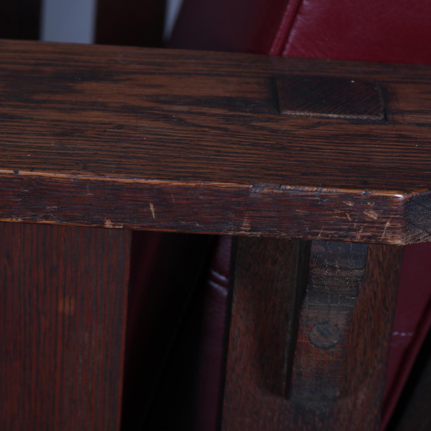 Antique Arts & Crafts Stickley School Oak Morris Style Chair, circa 1910 2