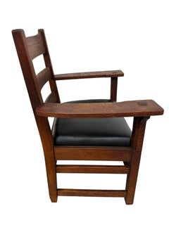 Antique Arts & Crafts Stickley Style Mission Oak Arm Chair