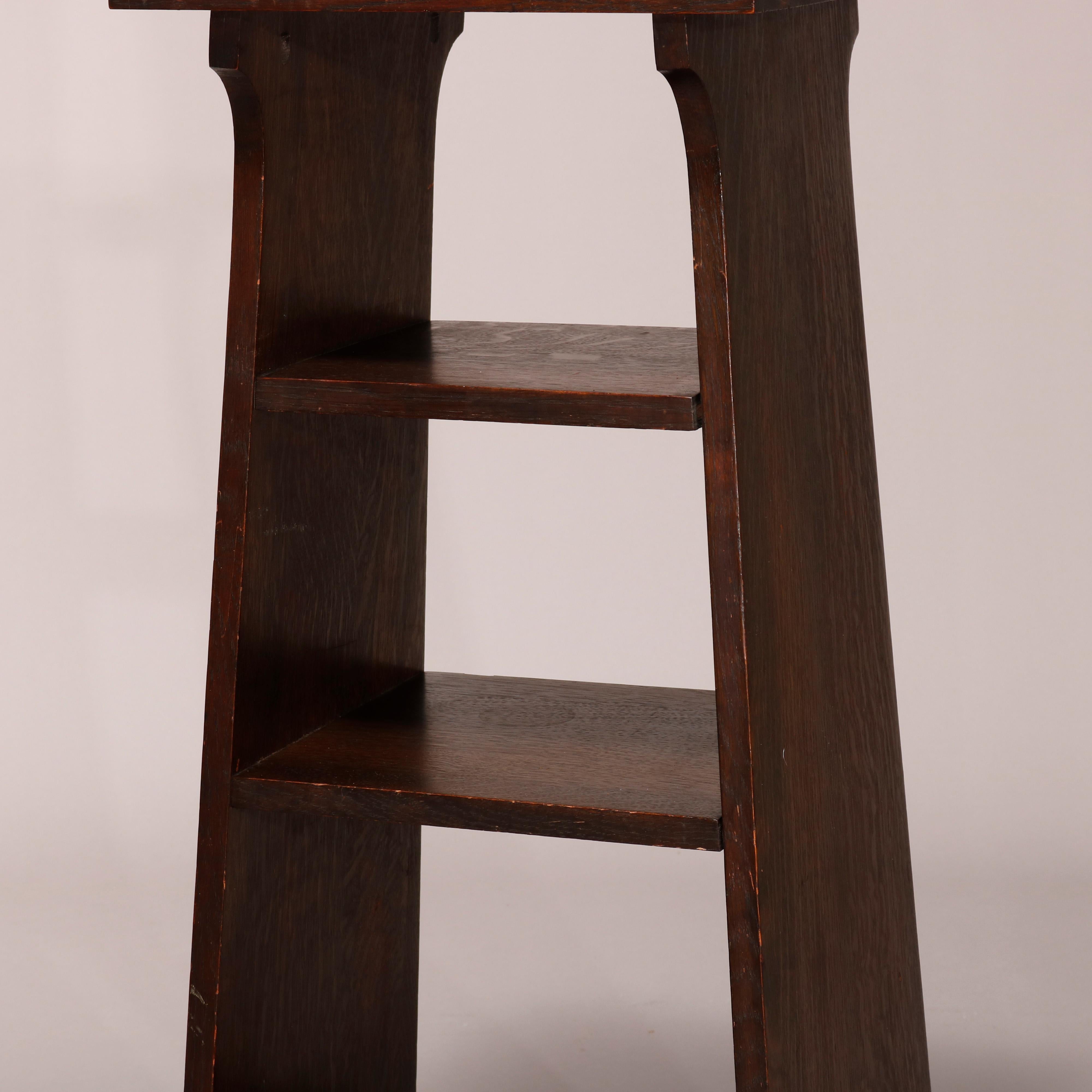 Arts and Crafts Antique Arts & Crafts Stickley Tobey School Oak Magazine Stand, Circa 1910