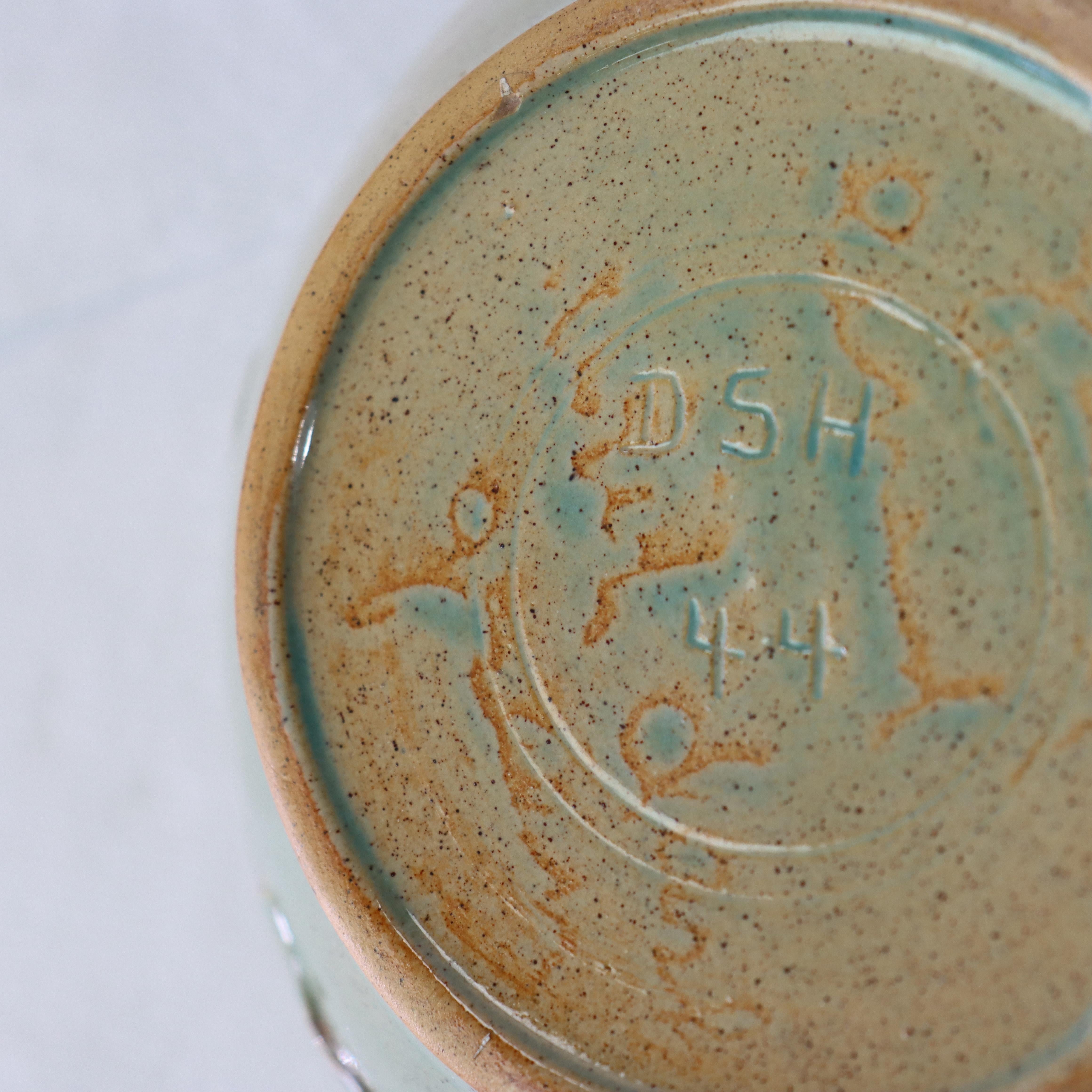 20th Century Antique Arts & Crafts Studio Pottery Low Bowl Signed C1910 For Sale