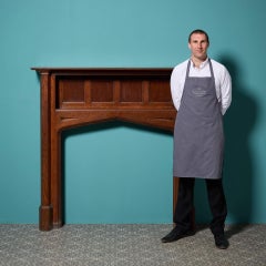 Antique Arts & Crafts Style English Solid Oak Fireplace