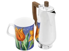 Arts & Crafts Style Sterling Silver Café au Lait Set