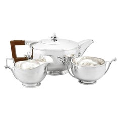 Antique Arts & Crafts Style Sterling Silver Three-Piece Tea Service